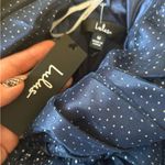 Spellbinding Beauty Navy Glitter Sleeveless Tulle Gown Blue Size M Photo 9