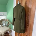 Sophie Rue Classic Lightweight Belted Lightweight Olive Green Trench Coat~XL Photo 8