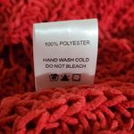 White Birch  Distressed Red Knit Sweater Size Medium Red Chunky Knit Sweater Photo 9