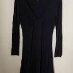 BP Dress Long Sleeve V-Neck Mini Black Solid Casual Neutral Photo 7