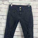 MNG Jeans Cropped Black Jeans Mid Rise Distressed Size 1 Y2K Streetwear Vintage Photo 4