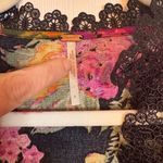 Free People Womens 1667 Black Floral Lace Trim Short Sleeve Dress, Size 8 Photo 2