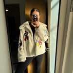 Disney Parks Mickey Mouse & Friends Cream White Faux Fur Zip Up Jacket Photo 12