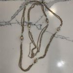 Vintage gold and Pearl necklace, 60” long, can be double or triple wrapped Photo 0