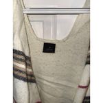 Veraa's Plaid Poncho Cape Shawl Fringe Open‎ Front Cream Brown Red Size undefined Photo 3