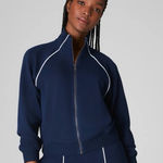 Spanx  AirEssentials Pique Full Zip Track Jacket Blue Size L Photo 0