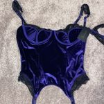 Frederick's of Hollywood  Purple Two Piece Georgine Velvet Lingerie Set SIZE L Photo 1