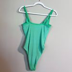 Kulani Kinis Ribbed Underwire Adjustable Strap One Piece Swimsuit Green M Photo 5