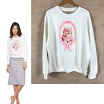 Goodie Two Sleeves Women's Angel Kitten White Crewneck Sweatshirt NEW XL Photo 1