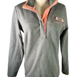Columbia  PGF Womens Gray Fleece‎ Pullover Coral Trim Fishing Gear Mock Neck Photo 0