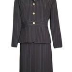 Vintage Miss Dorby 2 piece pin stripe office/dinner outfit. Sz.10 Black Photo 0