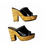 Tahari Women’s  Miami Wedge Black Platform Shoes Size 7.5 Open Toe Photo 5