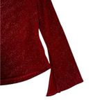 XScape  Red Sparking Blouse Bell Sleeve Vintage 90s WhimsiGoth Vampire Size Small Photo 4