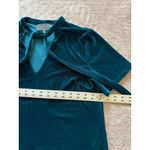Sunday in Brooklyn  Teal‎ Blue Velvet Tie-Neck Short Sleeve Top Anthropologie S Photo 6