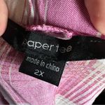 Paper + Tee Paper Tee Pink Plaid Off The Shoulders Short Sleeve Blouse size 2X Photo 1