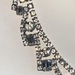 Stunning Art Deco Clear Rhinestone Bib Diamanté Necklace Silver Photo 3