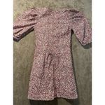 Universal Threads UNIVERSAL THREAD Dress Womens Sz 2 Elbow Puff Sleeve Pink Ruched Mini Abstract Photo 3