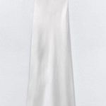 ZARA dress maxi white lingerie inspired satin effect wedding party Photo 6
