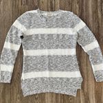 Pink Rose Womens Grey and White Striped Sweater - M Photo 0