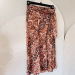 J.O.A. Wrap Snakeskin Print MIDI Skirt M Cream/Black Photo 6