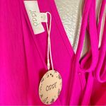 NWT Oddy Bright Pink Wrap Maxi Dress Smocked Waist Tie Back Detail Flowy Sleeve Photo 5
