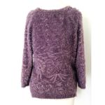 Nine West NWT Fuzzy Soft Brushed Knit Purple Pullover Fluffy Sweater Sz M Photo 1