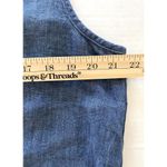 VTG IC Collection Lagenlook Asymmetrical Linen Chambray Zip Shirt Skirt Set XL Blue Photo 2