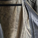 Anne Klein Black womens size medium leather jacket with fur lining Photo 4