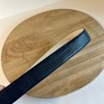 Amanda Smith Vintage 90s Blue Genuine Leather Golden Buckle Belt Size Large Photo 9