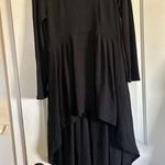 NWT Reborn Women’s Black Hi Low Hem Top Peplum Blouse Shirt Dress Sz Large Photo 0