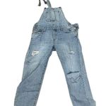 Lucky Brand Women's Distressed Denim Overalls Blue Size M Photo 1