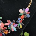 Stunning Multi Color Flower Necklace Set Gold Photo 6