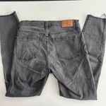 Madewell 9" High Rise Skinny Jeans Torn Knees Charcoal Gray Blk Raw Hem Size 28 Photo 5