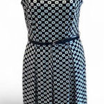 Liz Claiborne  Navy Blue Polka Dot Sleeveless Belted‎ Short Dress Sz 4 Photo 0