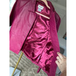 Vintage Chadwicks Berry Leather Jacket Coat Button Front Moto Biker Baddie Indie Pink Size 8 Photo 4