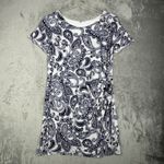 Robbie Bee Dress Paisley Print Side Tie Boho Casual Office White Blue XL Petite Photo 1