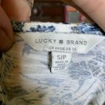 Lucky Brand  blue & yellow floral knit S long sleeve babydoll top Photo 2