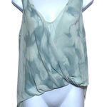 Free People  Sea Wrap Ocean Blue Chiffon Tank S Asymmetrical Aqua Tie Dye Boho Photo 0
