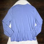 Apt. 9 Dusty Blue Long Sleeve Peplum Blouse Photo 2