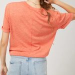 Free People Cassidy Tee Poppy Oversized Crewneck Coral Medium Photo 1