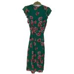 Who What Wear Green Floral Midi Dress Womens Small Ruffles Lined Photo 7