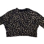 Terez  Black and Goldish Tan with Shimmer Leopard Print Sweater Photo 0