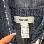 Forever 21  size medium Blue Denim Jumpsuit front zipper side pockets loose fit Photo 4