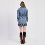 Jacquie the Label Elodie Cotton Embroidered Denim Mini Shirt Dress Small NWT Blue Photo 3