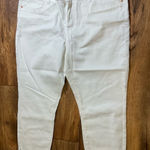 Guess  White Denim Jeans Bow Hem Womens 34 Gold‎ Logo Stretch Photo 4