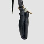 Michael Kors Jet Set Travel Crossbody Black Pebbled Leather Gold MK Logo Photo 9