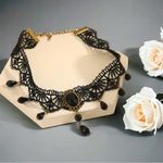 Gorgeous Retro Style Tassel Crystal Lace Necklace Faux Fashion Jewelry‎ Black Photo 11