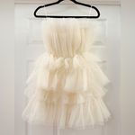 VICI NEW  Lillie Tulle Strapless Mini Dress White Cream sz XS Photo 9
