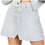 ETICA Lucy A Line Striped Denim Mini Skirt in Malibu Size 27 Blue Photo 1