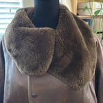 Vintage 80s Gerard Babin Paris Chocolate Brown Leather Faux Fur Lined Maxi Coat Size M Photo 2